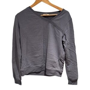 HEARTLOOM grey wrap-look boxy sweatshirt - size M